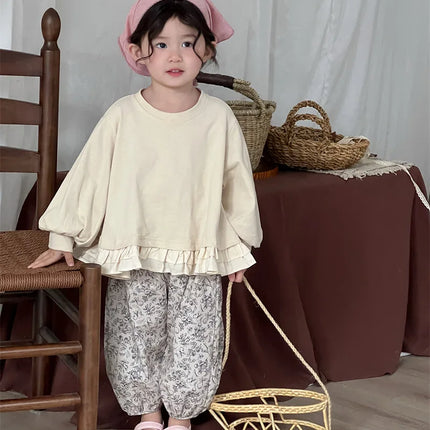 キッズパンツ フラワープリントルーズロングバルーンパンツ - mamahalo shop - ロングパンツ・スウェットパンツ -  べビー服 - 子供服 - 男の子 - 女の子