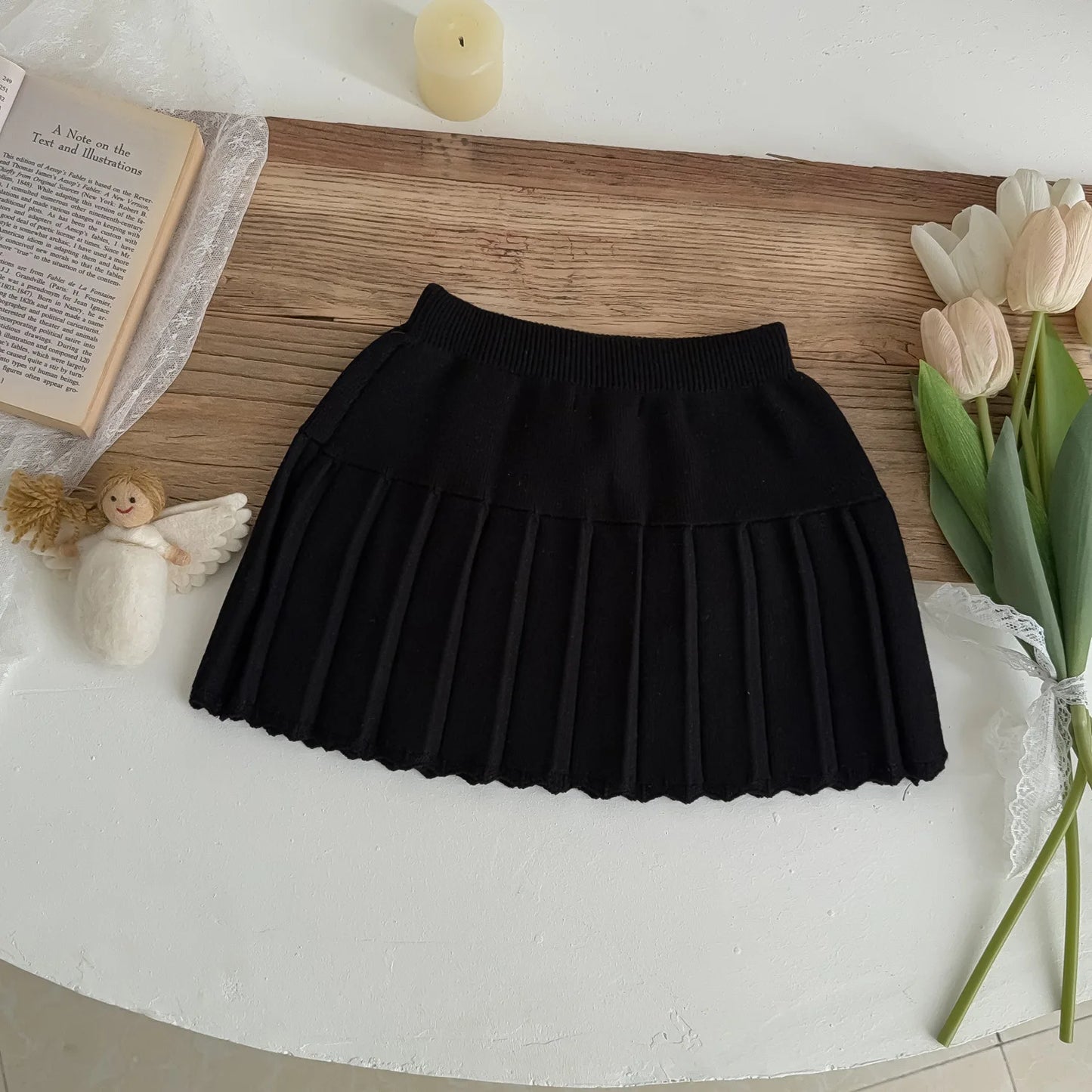 -キッズスカート ニットプレッピープリーツスカート 3カラー - mamahalo shop - スカート -  べビー服 - 子供服 - 男の子 - 女の子