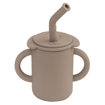 -☺︎ ベビーマグ ストローマグ ハンドル 持ち手付き 象エレファント シリコンカップ - mamahalo shop - ベビーキッズ食器 -  べビー服 - 子供服 - 男の子 - 女の子