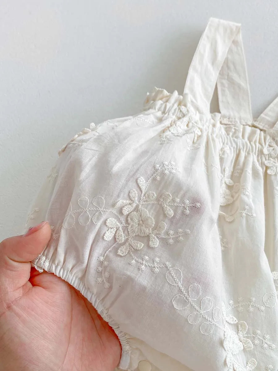 -ベビートップス/パンツ 半袖パフスリーブTシャツ/刺繍サスペンダーブルマパンツ【mh0006190】 - mamahalo shop - サロペットパンツ・サスペンダーパンツ -  べビー服 - 子供服 - 男の子 - 女の子