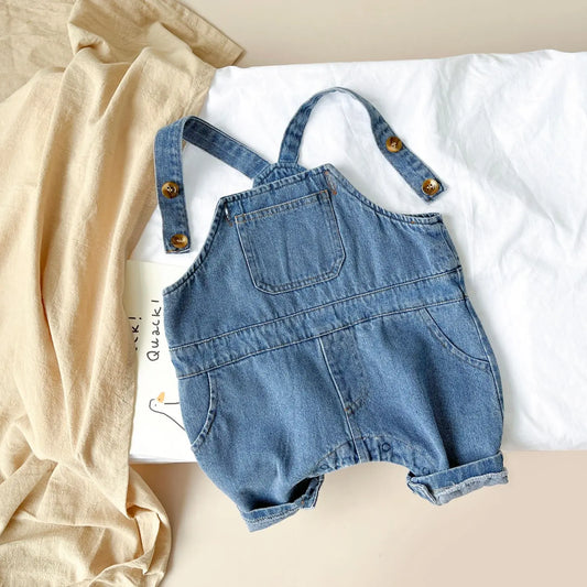 -ベビーオーバーオール デニムサスペンダーパンツベビーオーバーオール デニムサスペンダーパンツ【mh0005887】 - mamahalo shop - オーバーオール -  べビー服 - 子供服 - 男の子 - 女の子