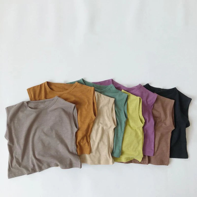 -キッズ シンプル ノースリーブ トップス タンクトップ【mh0000759】 - mamahalo shop - タンクトップ・キャミソール・ノースリーブトップス -  べビー服 - 子供服 - 男の子 - 女の子