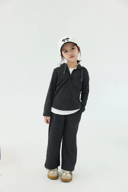 -キッズセットアップ 2点セット フーディ長袖Tシャツ+ロングパンツ 2カラー【mh0007318】 - mamahalo shop - 長袖セットアップ -  べビー服 - 子供服 - 男の子 - 女の子