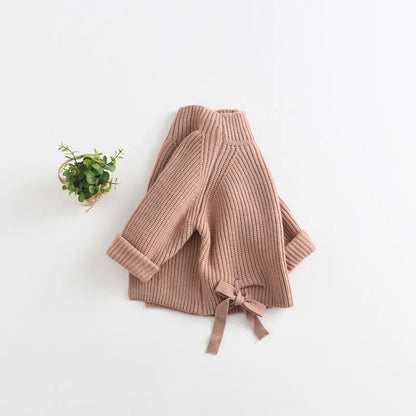 -キッズトップス ロブニットハイネックセーター リボンカットソー - mamahalo shop - ニット・セーター -  べビー服 - 子供服 - 男の子 - 女の子