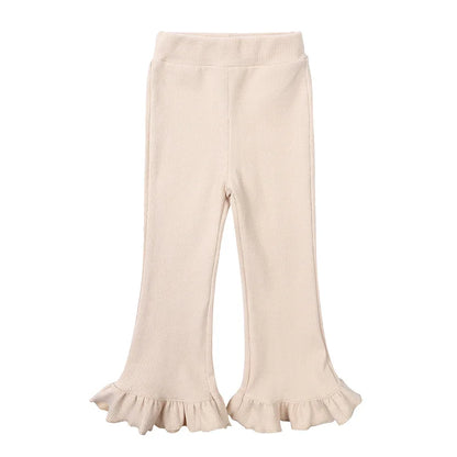 -キッズパンツ 裾フリル フレアレギンス レギンスパンツ シンプルベーシック 7カラー - mamahalo shop - レギンスパンツ -  べビー服 - 子供服 - 男の子 - 女の子