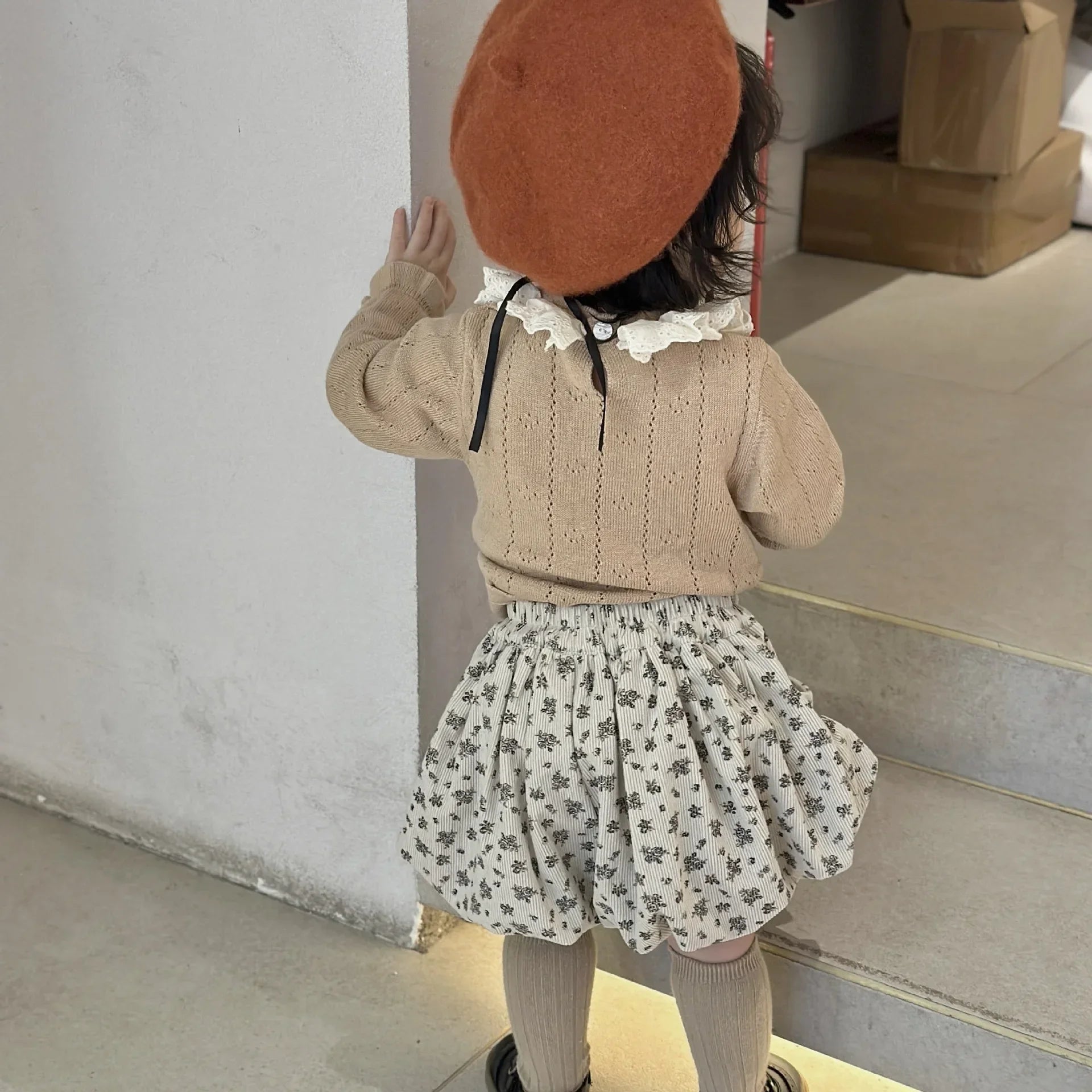 -ベビーキッズパンツ 無地/フラワープリントショートバルーンパンツ - mamahalo shop - ハーフパンツ・ショートパンツ -  べビー服 - 子供服 - 男の子 - 女の子