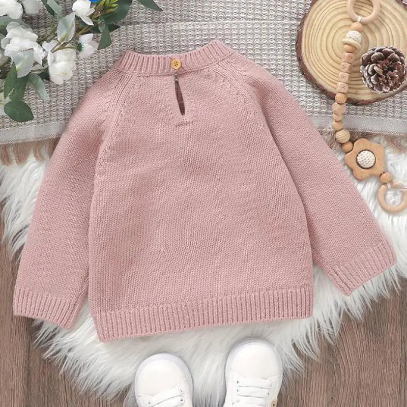 -ベビートップス あひる刺繍ニットセーター 4カラー - mamahalo shop - ニット・セーター -  べビー服 - 子供服 - 男の子 - 女の子