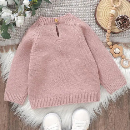 -ベビートップス あひる刺繍ニットセーター 4カラー - mamahalo shop - ニット・セーター -  べビー服 - 子供服 - 男の子 - 女の子