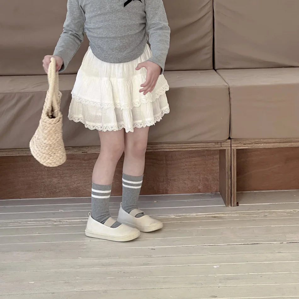 -キッズスカート ティアードフリルミニスカート ケーキスカート ホワイト - mamahalo shop - スカート -  べビー服 - 子供服 - 男の子 - 女の子