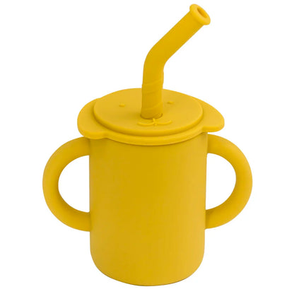 -☺︎ ベビーマグ ストローマグ ハンドル 持ち手付き 象エレファント シリコンカップ - mamahalo shop - ベビーキッズ食器 -  べビー服 - 子供服 - 男の子 - 女の子