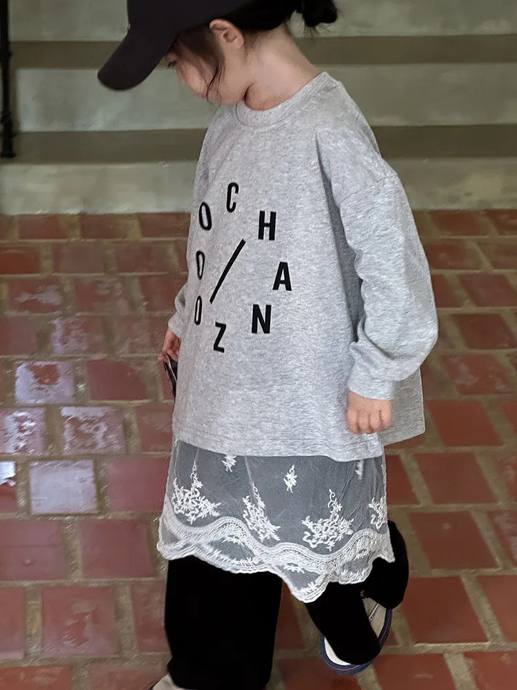 -キッズトップス レターロゴプリント長袖Tシャツ 3カラー - mamahalo shop - 長袖Tシャツ -  べビー服 - 子供服 - 男の子 - 女の子