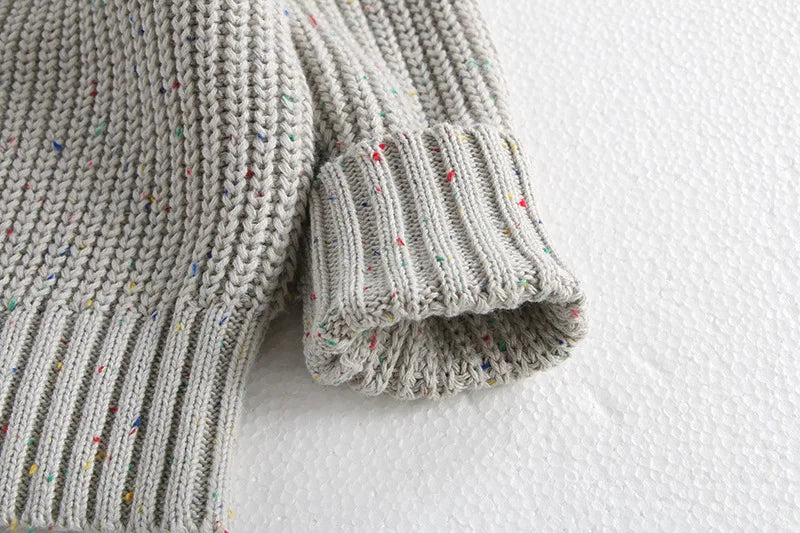 -ベビーキッズトップス リブニット セーター カラフルネップ 2カラー【mh0006346】 - mamahalo shop - ニット・セーター -  べビー服 - 子供服 - 男の子 - 女の子