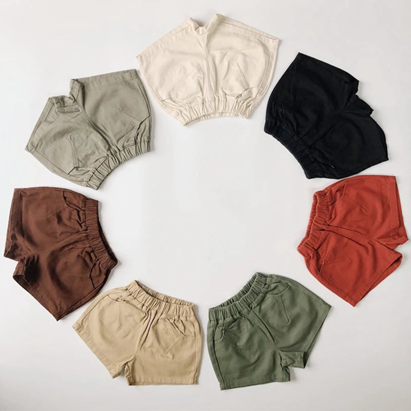 -キッズパンツ シンプルベーシックショートパンツ【mh0007122】 - mamahalo shop - ハーフパンツ・ショートパンツ -  べビー服 - 子供服 - 男の子 - 女の子