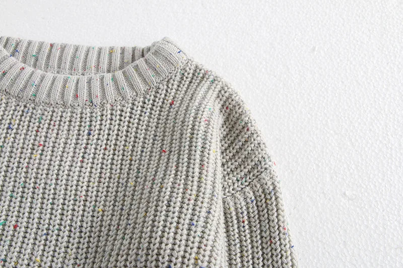 -ベビーキッズトップス リブニット セーター カラフルネップ 2カラー【mh0006346】 - mamahalo shop - ニット・セーター -  べビー服 - 子供服 - 男の子 - 女の子