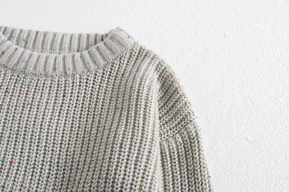 -ベビーキッズトップス リブニット セーター カラフルネップ 2カラー【mh0006346】 - mamahalo shop - ニット・セーター -  べビー服 - 子供服 - 男の子 - 女の子