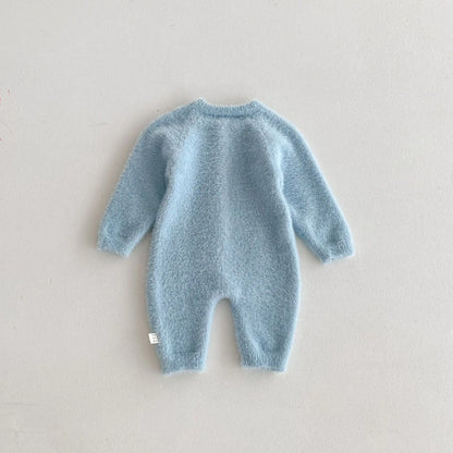 -ベビージャンプスーツ ソフトファー長袖ロンパース 3カラー - mamahalo shop - 長袖ジャンプスーツ -  べビー服 - 子供服 - 男の子 - 女の子