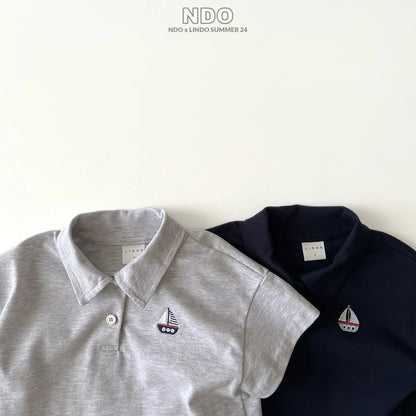 -ベビートップス 半袖ポロシャツ ヨット刺繍ワンポイント 2カラー【mh0006295】 - mamahalo shop - 半袖シャツ・ブラウス -  べビー服 - 子供服 - 男の子 - 女の子