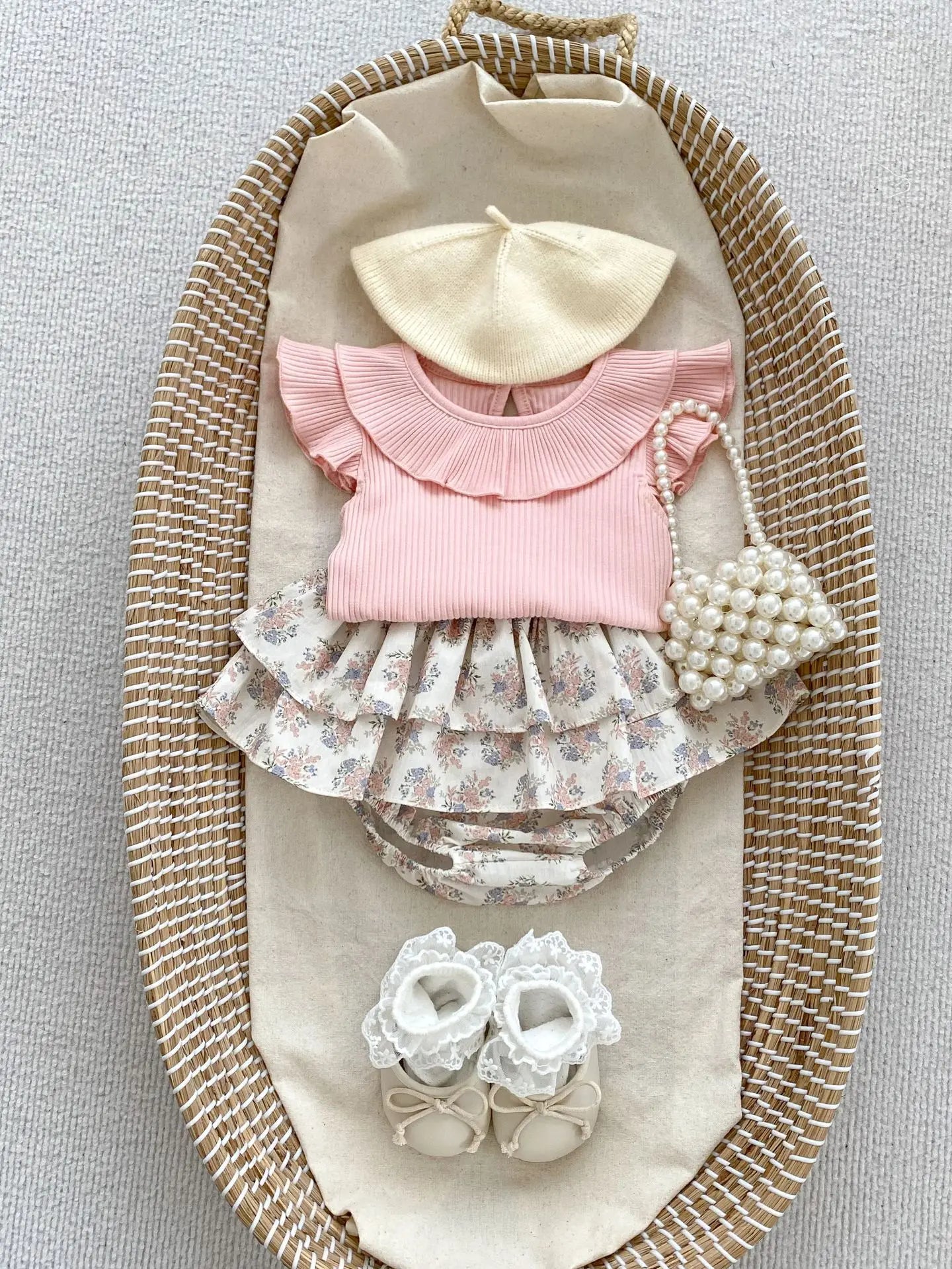 -ベビートップス サークルフリル襟 半袖Tシャツ カットソー 5カラー【mh0005599】 - mamahalo shop - 半袖Tシャツ -  べビー服 - 子供服 - 男の子 - 女の子