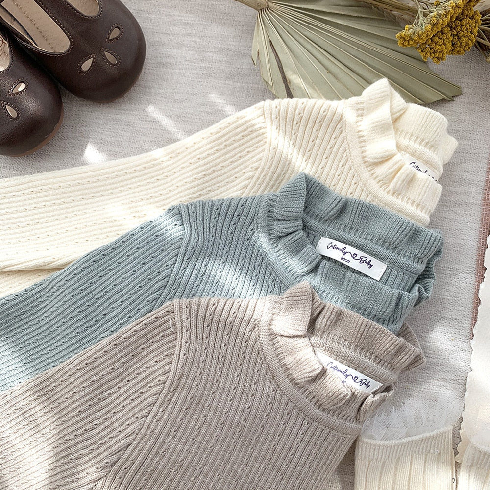 -キッズ ニット フリル 長袖 トップス セーター カットソー - mamahalo shop - ニット・セーター -  べビー服 - 子供服 - 男の子 - 女の子