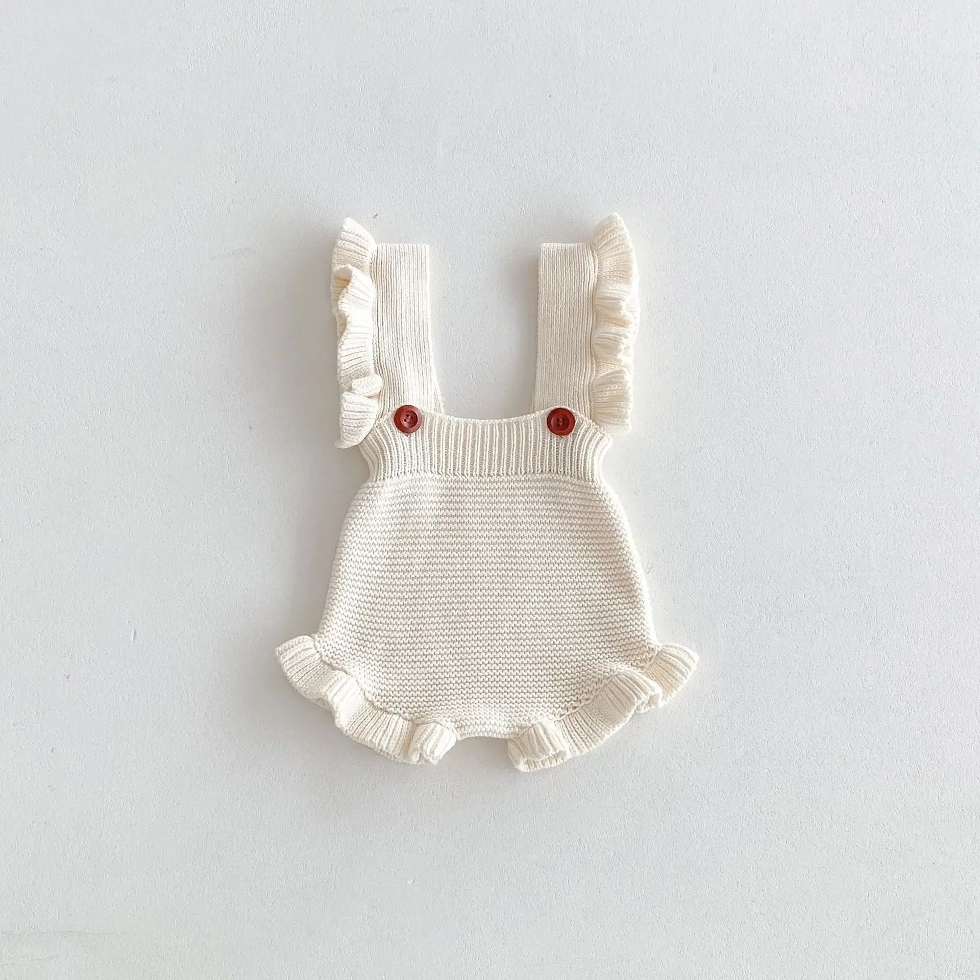 -ベビーパンツ フリルサスペンダーショルダーニットサロペットパンツ 3カラー - mamahalo shop - サロペットパンツ・サスペンダーパンツ -  べビー服 - 子供服 - 男の子 - 女の子