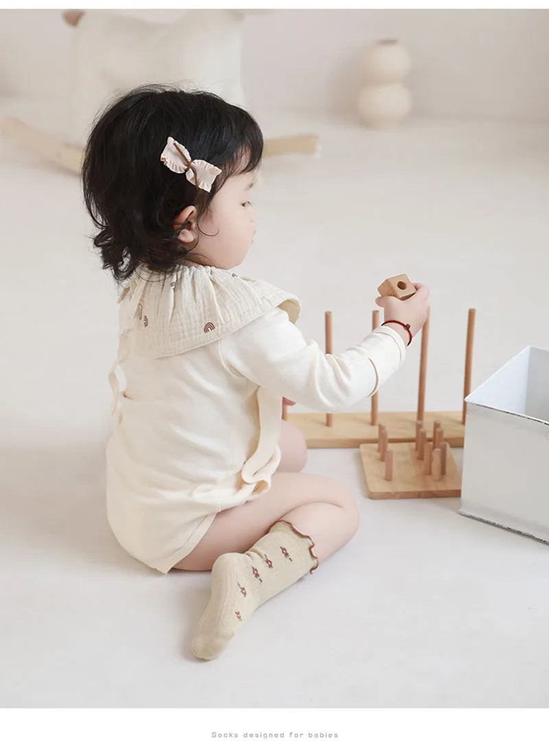 -ベビーキッズソックス 靴下5足セット フラワー花柄 フリルショートソックス - mamahalo shop - ベビー用靴下・タイツ -  べビー服 - 子供服 - 男の子 - 女の子