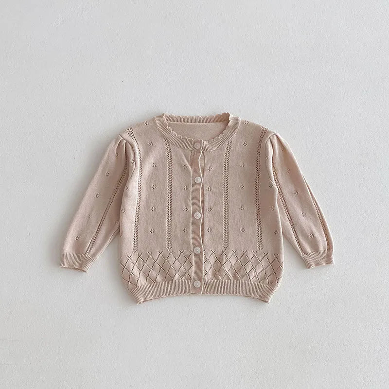 -キッズカーディガン レースニットジャケット サマーカーディガン 薄手 クーラー冷房対策 3カラー【mh0005498】 - mamahalo shop - カーディガン・パーカー -  べビー服 - 子供服 - 男の子 - 女の子