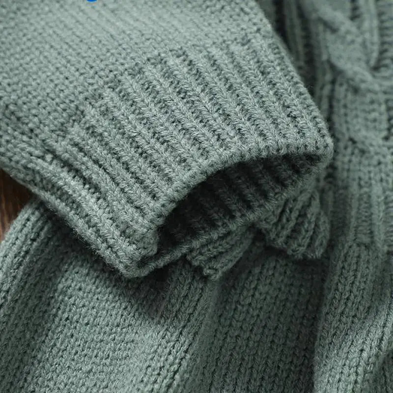 -ベビーワンピース ショルダーフリルニット長袖ワンピース グリーン - mamahalo shop - 長袖ワンピース -  べビー服 - 子供服 - 男の子 - 女の子