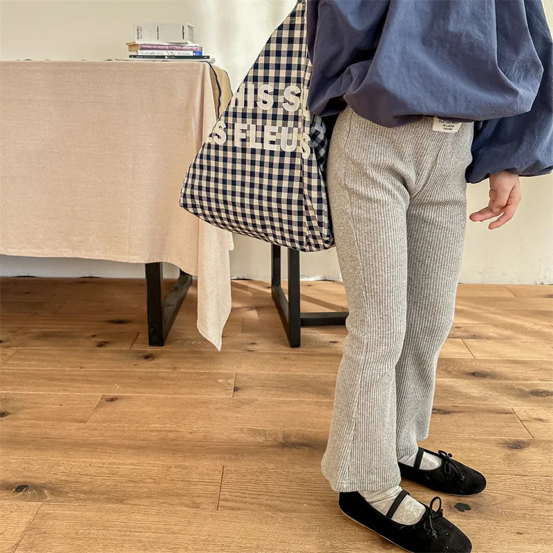 -キッズパンツ タグワンポイントフレアリブレギンスパンツ 3カラー - mamahalo shop - レギンスパンツ -  べビー服 - 子供服 - 男の子 - 女の子