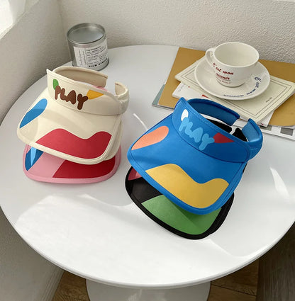 -キッズ帽子 サンバイザー カラフルバイザー サンハット【mh0004798】 - mamahalo shop - ベビー用帽子 -  べビー服 - 子供服 - 男の子 - 女の子