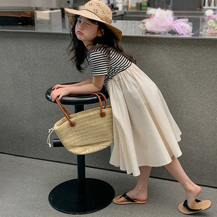 ☺︎ キッズワンピース 半袖ボーダードッキングワンピース - mamahalo shop - 半袖ワンピース -  べビー服 - 子供服 - 男の子 - 女の子