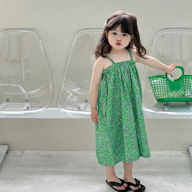 -キッズサロペット キャミソールジャンプスーツ ルーズ グリーン【mh0005836】 - mamahalo shop - ノースリーブジャンプスーツ -  べビー服 - 子供服 - 男の子 - 女の子