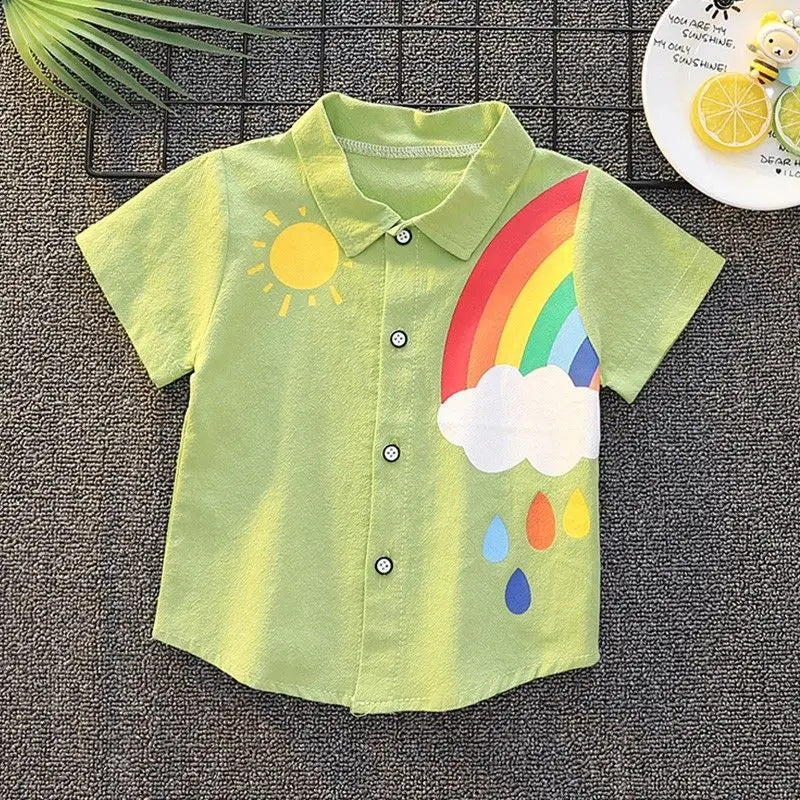 -キッズトップス プリント半袖シャツ タイガー虎 くまベア パンダ ワニ - mamahalo shop - 半袖シャツ・ブラウス -  べビー服 - 子供服 - 男の子 - 女の子