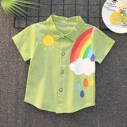 -キッズトップス プリント半袖シャツ タイガー虎 くまベア パンダ ワニ - mamahalo shop - 半袖シャツ・ブラウス -  べビー服 - 子供服 - 男の子 - 女の子