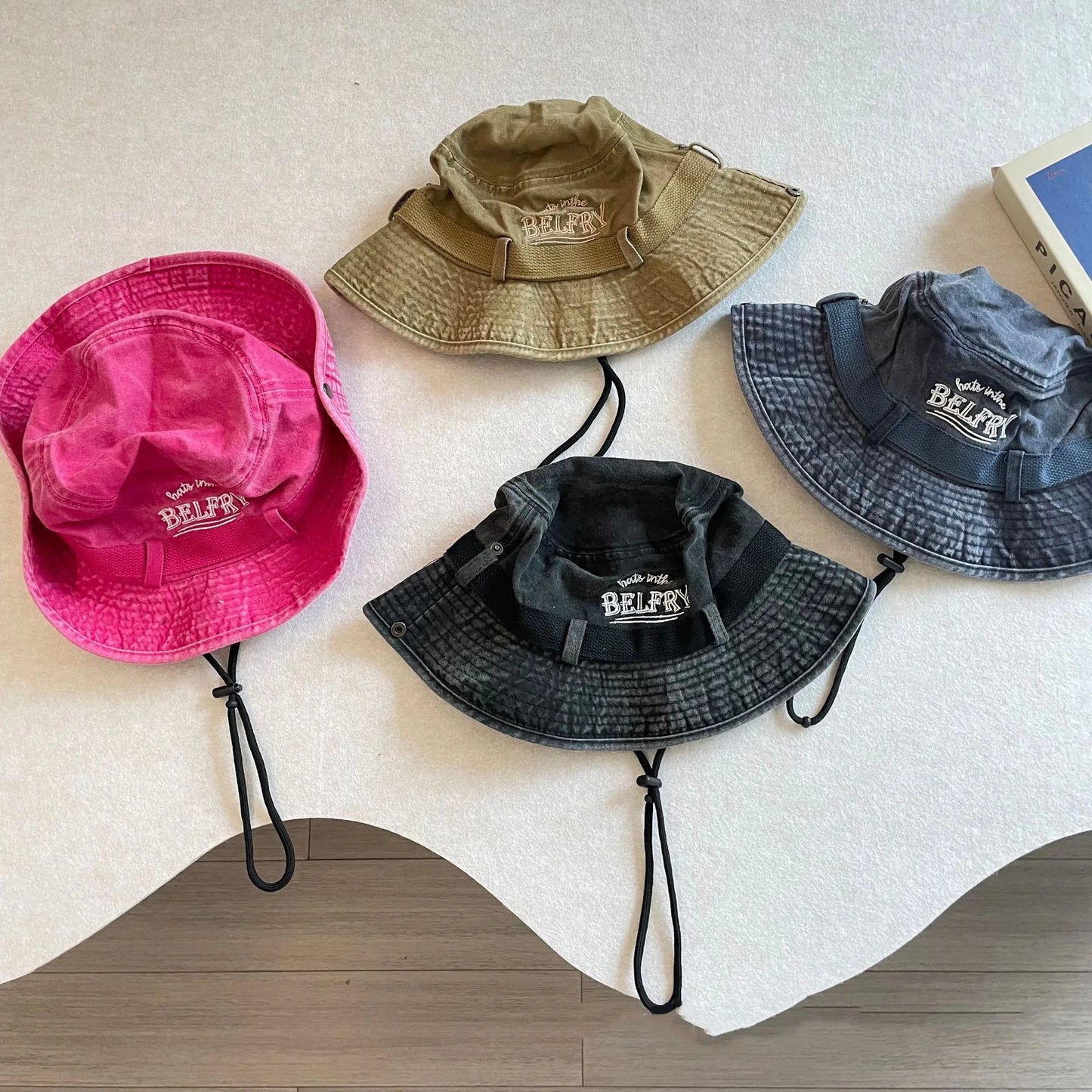 -キッズ帽子 レターロゴカウボーイハット サファリハット 4カラー【mh0007337】 - mamahalo shop - ベビー用帽子 -  べビー服 - 子供服 - 男の子 - 女の子