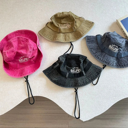 -キッズ帽子 レターロゴカウボーイハット サファリハット 4カラー【mh0007337】 - mamahalo shop - ベビー用帽子 -  べビー服 - 子供服 - 男の子 - 女の子