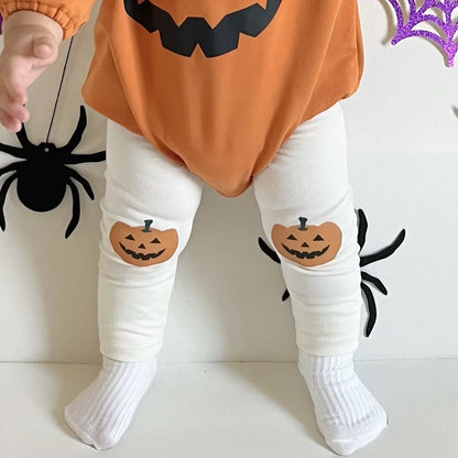 -ベビーロンパースタイツ ハロウィンコスチュームパンプキンボディスーツ/レギンスパンツ Halloween 👻【mh0007307】 - mamahalo shop - 長袖ロンパース -  べビー服 - 子供服 - 男の子 - 女の子