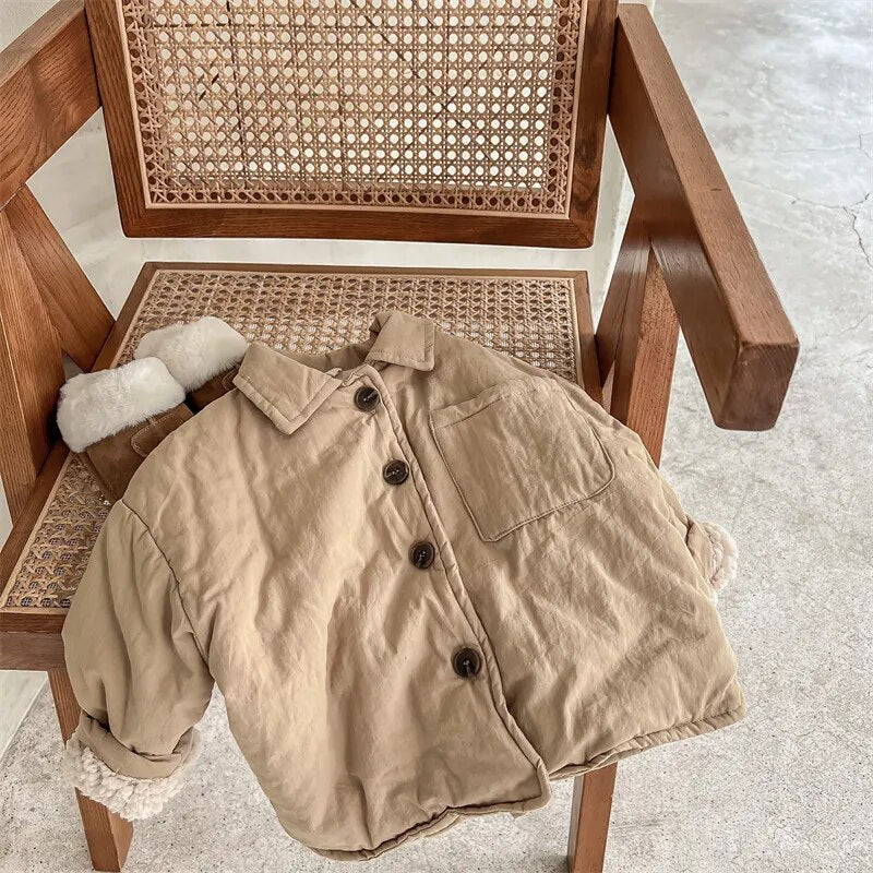 -キッズ 裏ボアフリース ジャケット コート アウター - mamahalo shop - ショートコート・ジャケット・ジャンパー -  べビー服 - 子供服 - 男の子 - 女の子