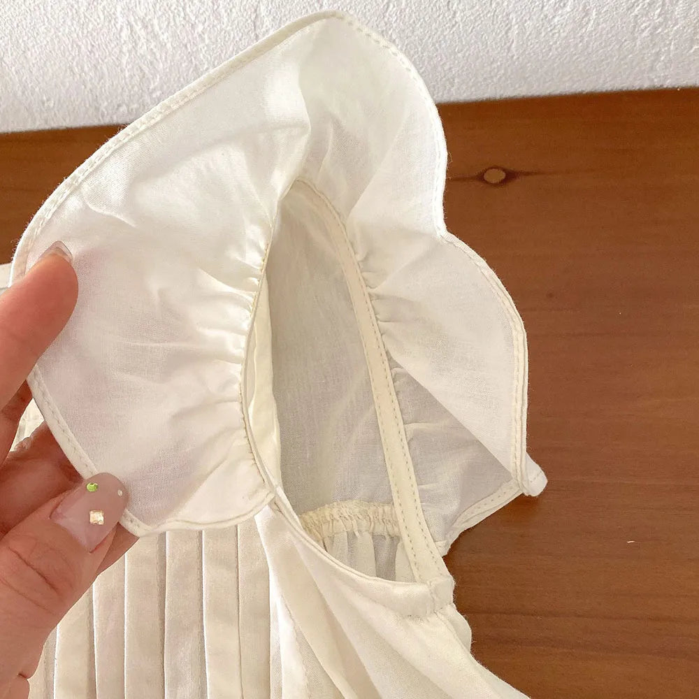 -キッズワンピース フリルスリーブ ピンタック サマードレス 3カラー【mh0005895】 - mamahalo shop - 半袖ワンピース -  べビー服 - 子供服 - 男の子 - 女の子