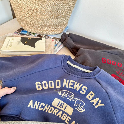 -キッズスウェットシャツ トレーナー カレッジトレーナー しろくまプリント グレー ブルー 3カラー ボーイズ 男の子 子供服 - mamahalo shop - トレーナー・フーディ -  べビー服 - 子供服 - 男の子 - 女の子