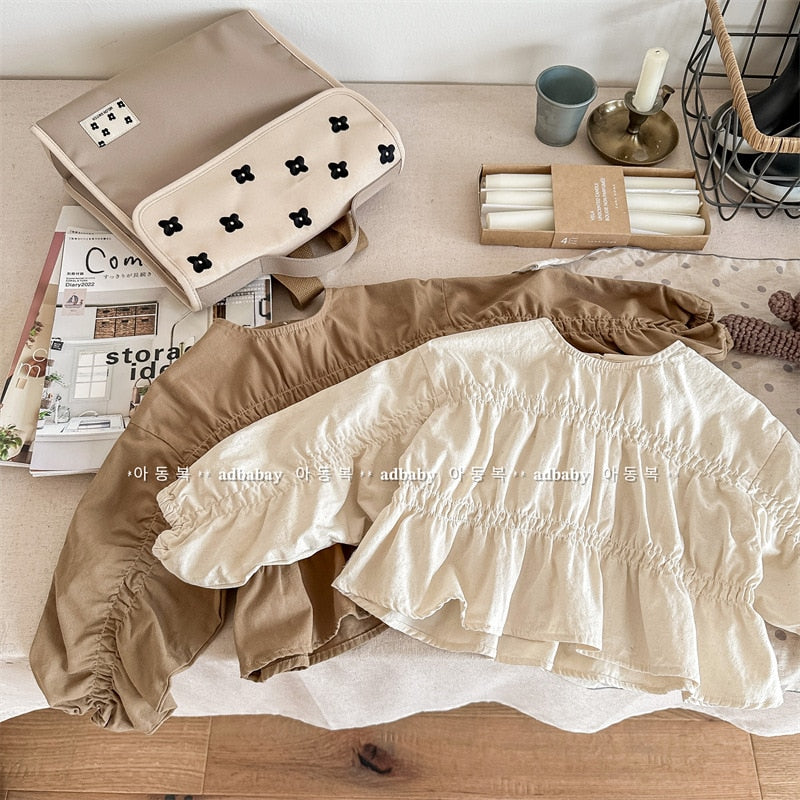 -キッズ 長袖 バットスリーブ チュニック ブラウス ガールズ - mamahalo shop - 長袖シャツ・ブラウス -  べビー服 - 子供服 - 男の子 - 女の子