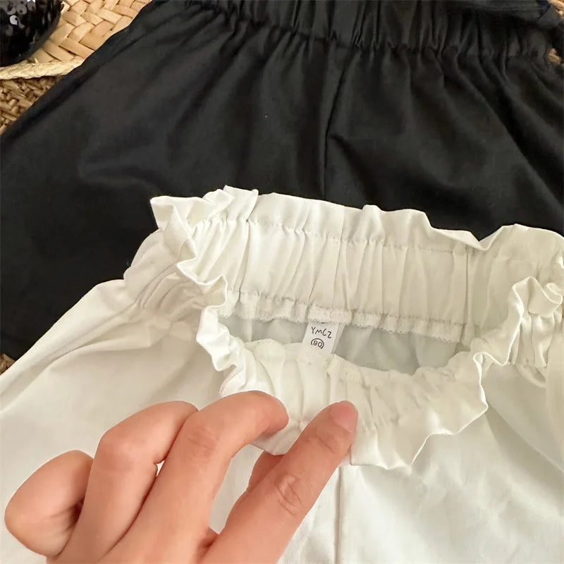 -キッズパンツ ハイウエスト ショートパンツ 2カラー【mh0005304】 - mamahalo shop - ハーフパンツ・ショートパンツ -  べビー服 - 子供服 - 男の子 - 女の子