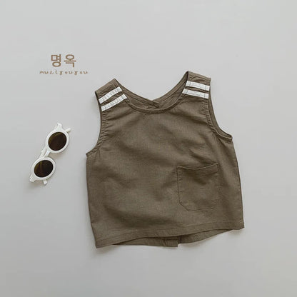 -キッズトップス ノースリーブシャツ シンプルペーシック 2カラー【mh0006327】 - mamahalo shop - タンクトップ・キャミソール・ノースリーブトップス -  べビー服 - 子供服 - 男の子 - 女の子