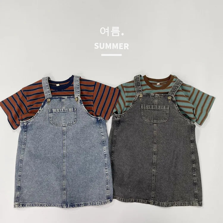 -キッズトップス レトロボーダー 半袖Tシャツ 2カラー - mamahalo shop - 半袖Tシャツ -  べビー服 - 子供服 - 男の子 - 女の子