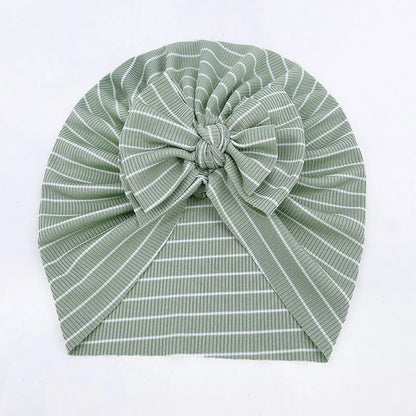 -ベビーターバン リボン帽子 ボーダー柄 11カラー【mh0003669】 - mamahalo shop - ベビー用帽子 -  べビー服 - 子供服 - 男の子 - 女の子