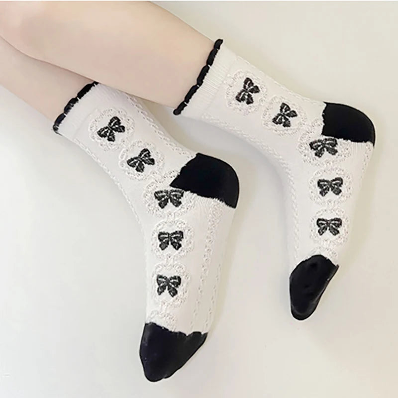 -キッズソックス うさぎ/星スター/リボンショートソックス靴下5足セット【mh0006942】 - mamahalo shop - ベビー用靴下・タイツ -  べビー服 - 子供服 - 男の子 - 女の子