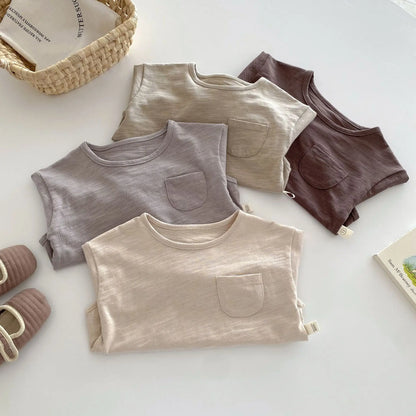 -ベビーキッズトップス 長袖Tシャツ シンプルベーシック 4カラー【mh0006376】 - mamahalo shop - 長袖Tシャツ -  べビー服 - 子供服 - 男の子 - 女の子