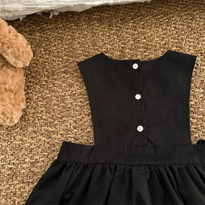 -キッズワンピース ノースリーブ ジャンパースカート ブラックドレス - mamahalo shop - ノースリーブワンピース -  べビー服 - 子供服 - 男の子 - 女の子