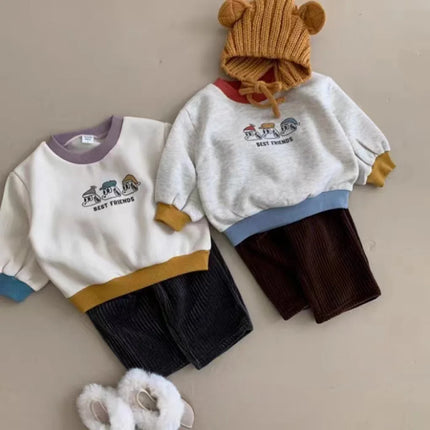 ベビーパンツ コーデュロイパンツ ワイドルーズパンツ 3カラー ボーイズ 男の子 子供服 - mamahalo shop - ロングパンツ・スウェットパンツ - ベビー服 - 子供服 - 男の子 - 女の子