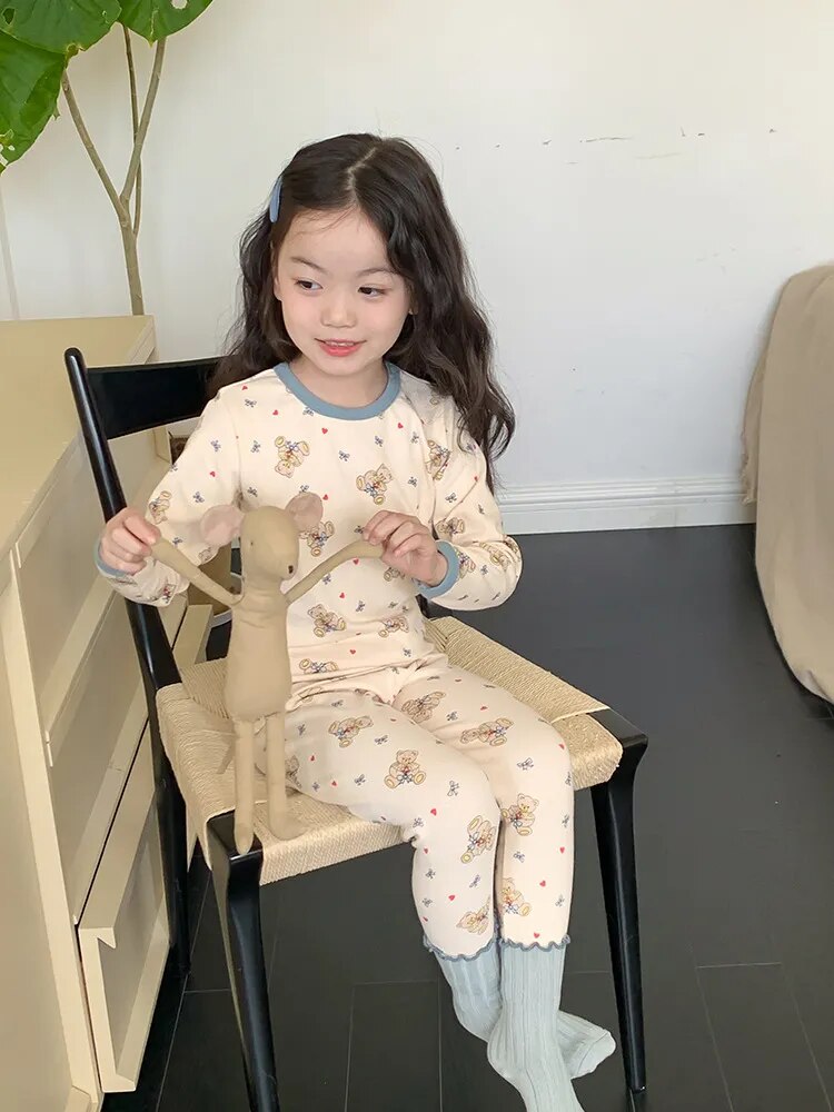 -キッズ 長袖パジャマセット トップス パンツ セットアップ 2点セット ルームウェア ユニセックス 男の子 女の子 子供服 - mamahalo shop - 長袖パジャマ -  べビー服 - 子供服 - 男の子 - 女の子