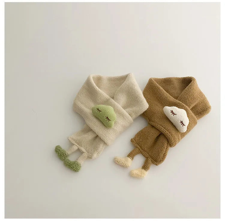 -ベビーマフラー 雲 クラウド 足つき ワンポイント スカーフ ユニセックス 男の子 女の子 子供服 - mamahalo shop - ネックウォーマー -  べビー服 - 子供服 - 男の子 - 女の子